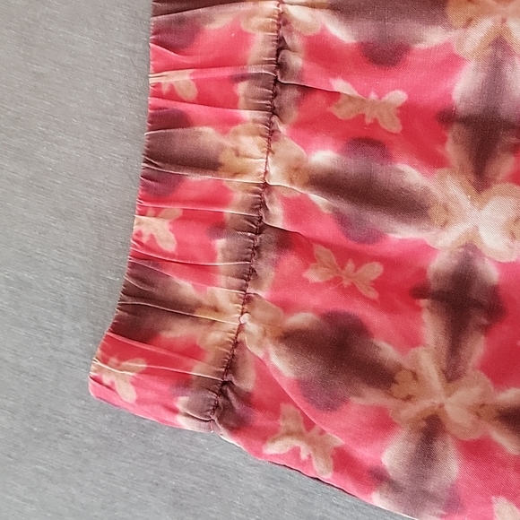 J Crew Wednesday Tie Dye Mini Skirt Ikat Print Pull On Silk Linen - Picture 7 of 13